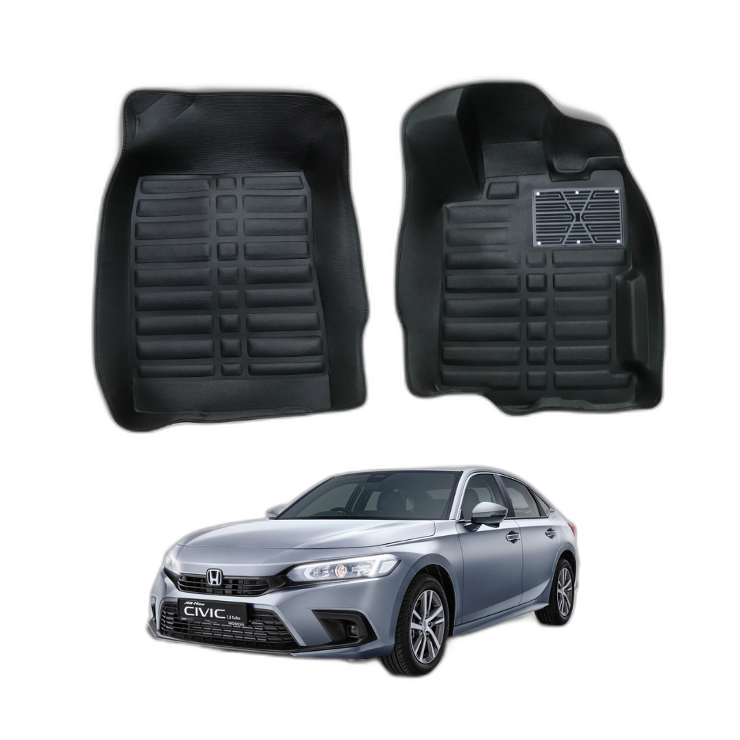 Honda Civic 5D With Plastic Pad Custom Floor Mat-2021-2025- 3 Pcs Black 2 img 10 20