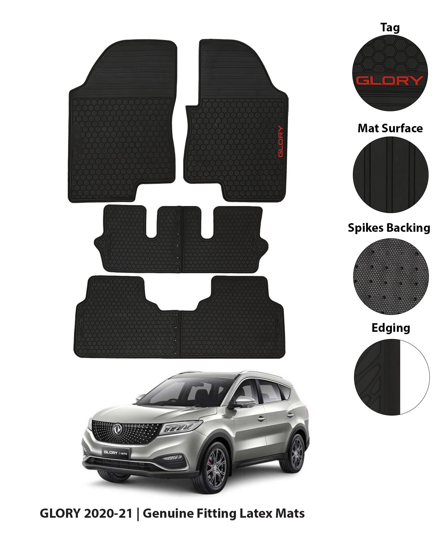 PRINCE DFSK GLORY 580 2020-PRESENT LATEX RUBBER CAR FLOOR MAT 2 img 10 92