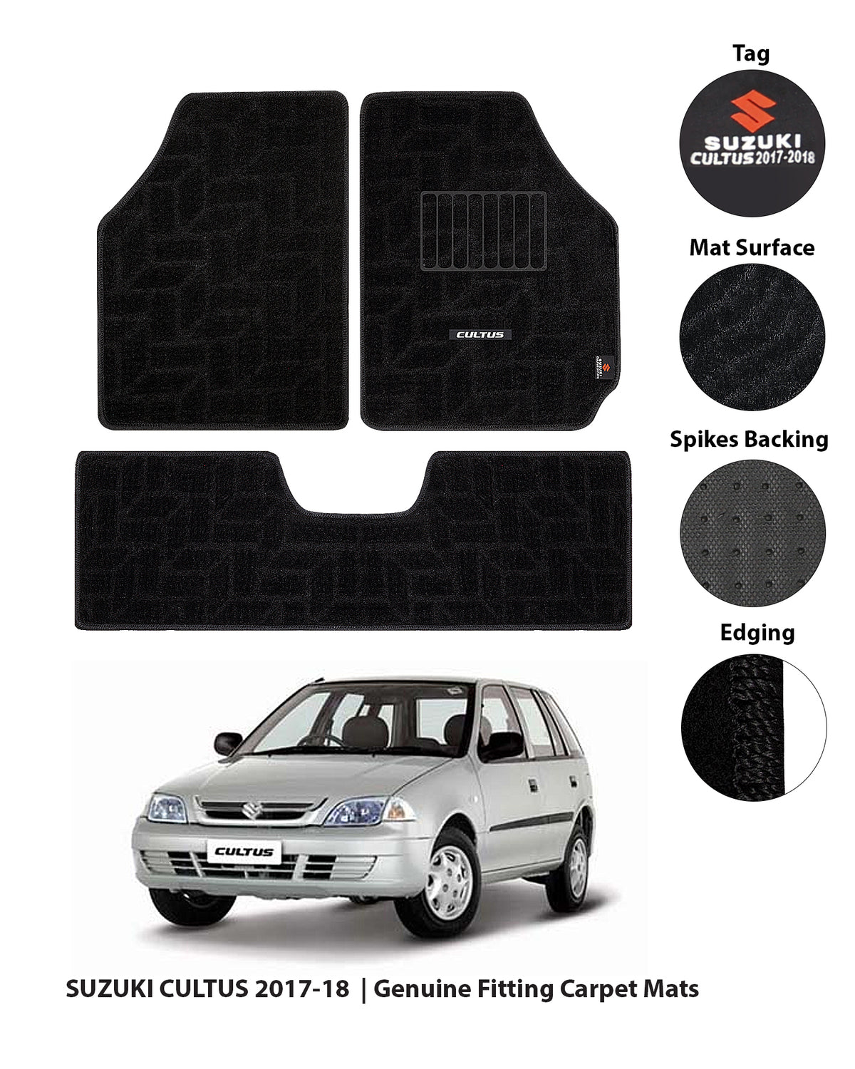 SUZUKI CULTUS OLD 2006-2016 PREMIUM CARPET CAR FLOOR MAT 4 img 12 124