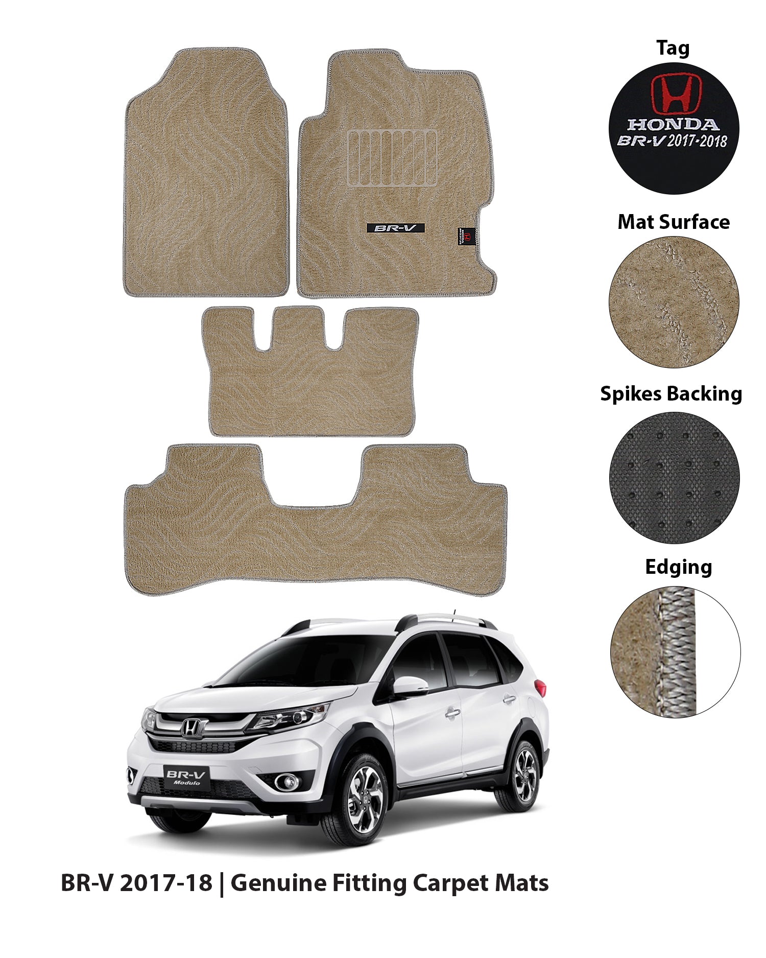 HONDA BR-V 2016-21 PREMIUM CARPET CAR FLOOR MAT 5 img 13 102