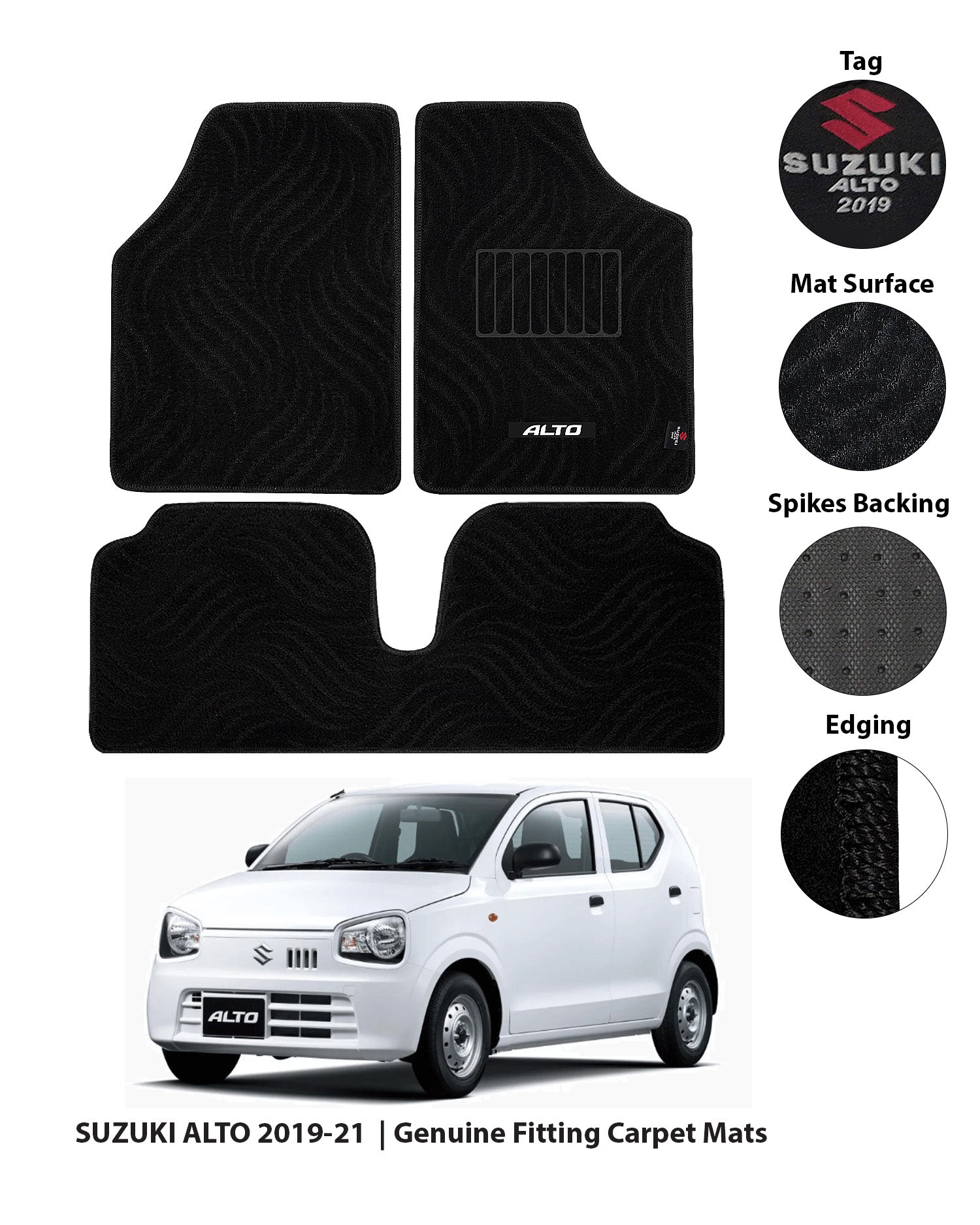 SUZUKI ALTO 2018-PRESENT PREMIUM CARPET CAR FLOOR MAT 5 img 13 127