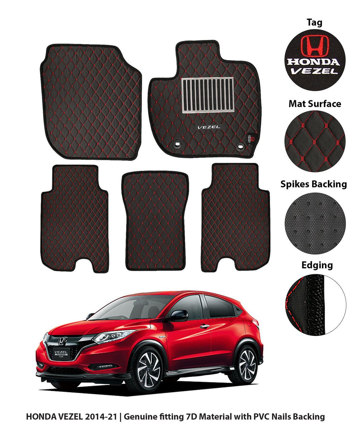 HONDA VEZEL 2014-2021 7D LUXURY CAR FLOOR MAT 5 img 13 8