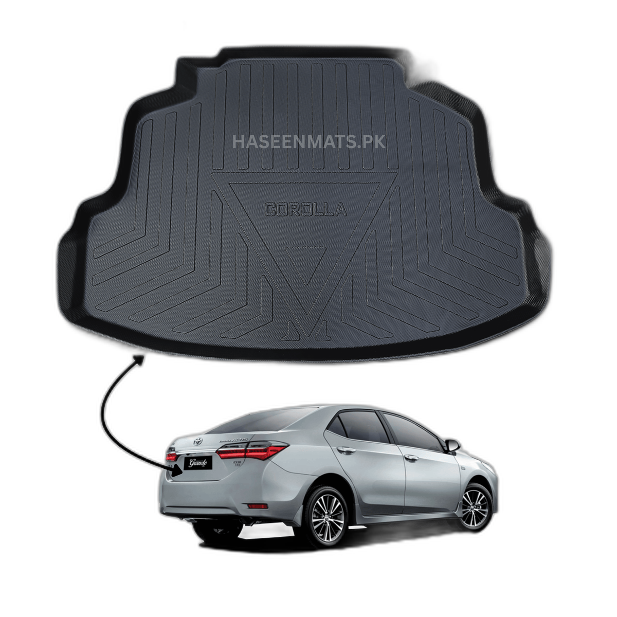 TOYOTA COROLLA 2014-PRESENT TPE PLASTIC CAR TRUNK MAT 3 img 13 88