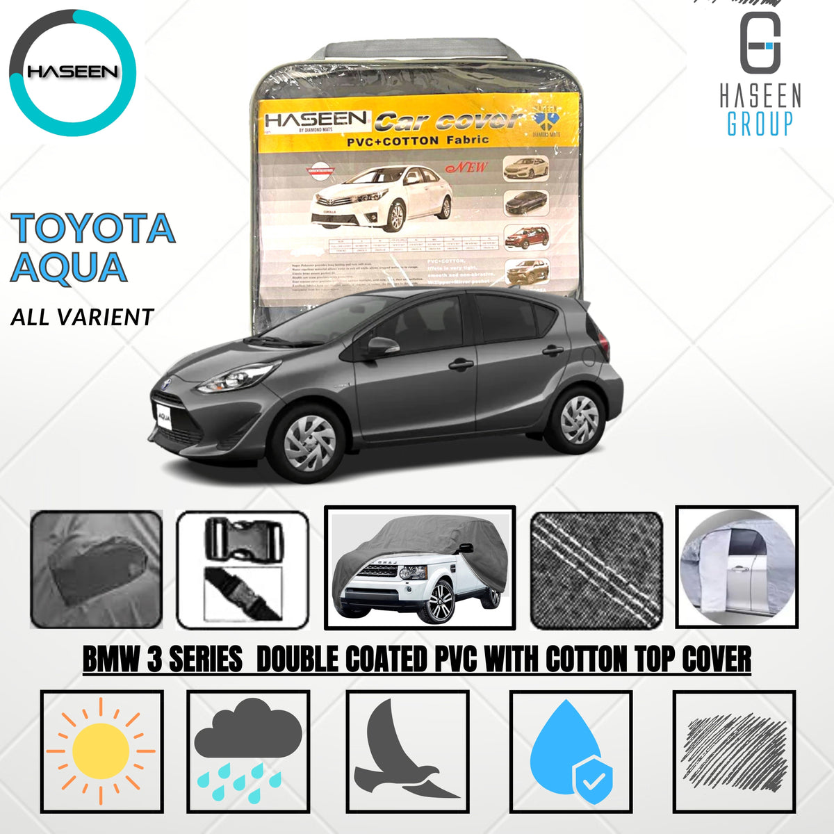 TOYOTA AQUA 2011-2024 DOUBLE COAT PVC WITH COTTON CAR COVER 7 img 16 100