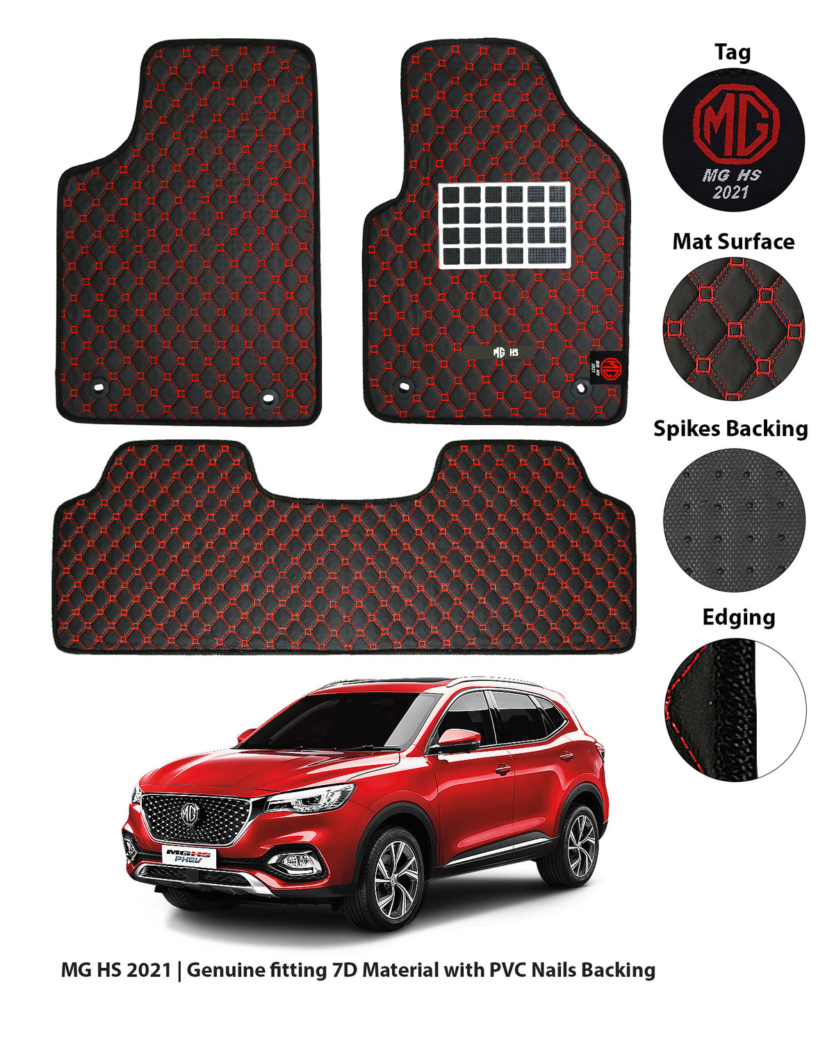 MG HS 2021-PRESENT 7D LUXURY CAR FLOOR MAT 8 img 16 6