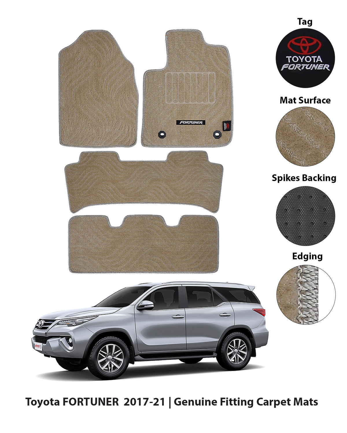 TOYOTA FORTUNER 2014-PRESENT PREMIUM CARPET CAR FLOOR MAT 7 img 2 127