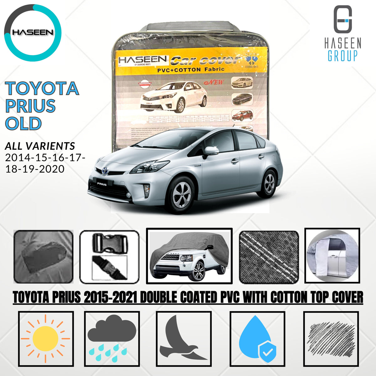 TOYOTA PRIUS OLD DOUBLE COAT PVC WITH COTTON CAR COVER 10 img 2 256