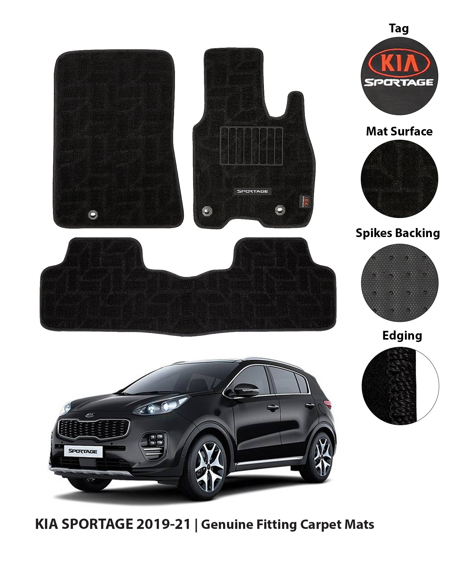 KIA SPORTAGE 2020-PRESENT PREMIUM CARPET CAR FLOOR MAT 6 img 3 102