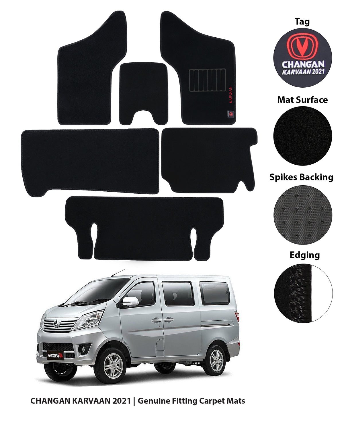 CHANGAN KARVAAN 2021-2024 EXECUTIVE SIDE LOGO CAR FLOOR MAT 15 img 7 52