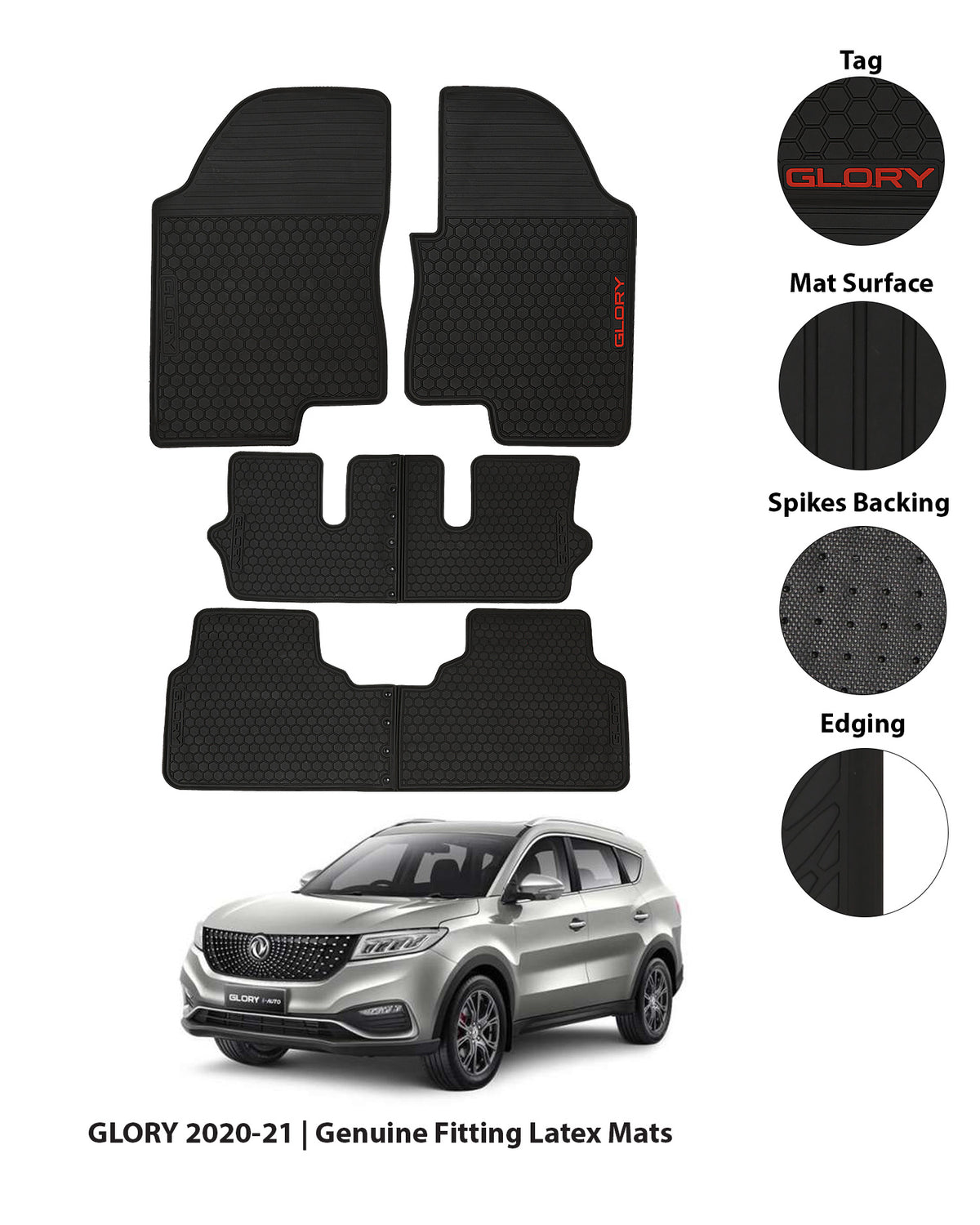 PRINCE DFSK GLORY 580 2020-PRESENT LATEX RUBBER CAR FLOOR MAT 12 img 9 92